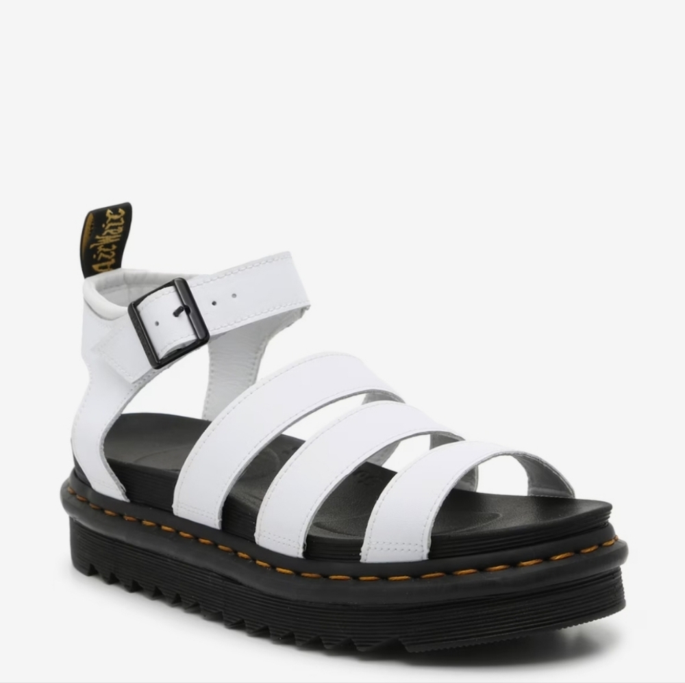 Dr. Martens Blaire white platform sandals, bouncing souls 38